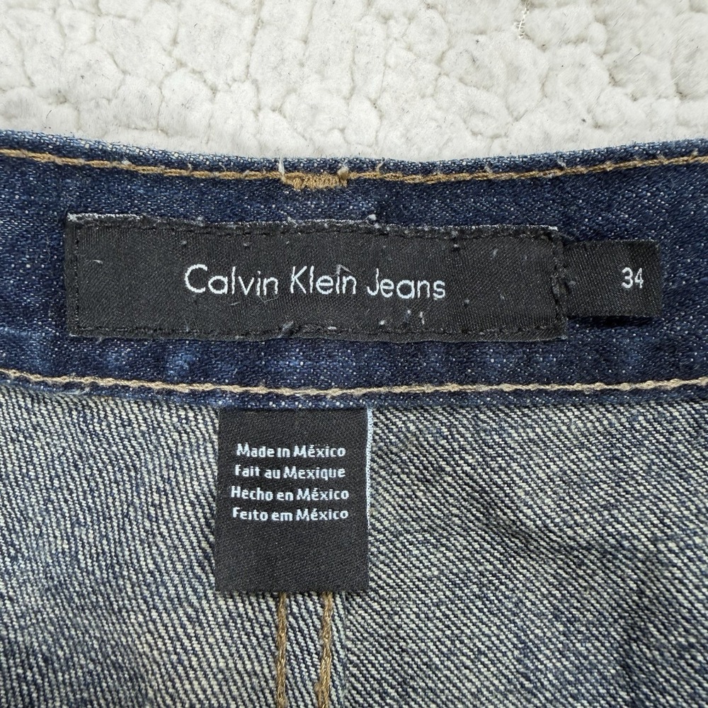 Calvin Klein Relaxed Straight Jeans Mens 34x30 Streetwear Grunge Casual Normcore - Picture 4 of 11
